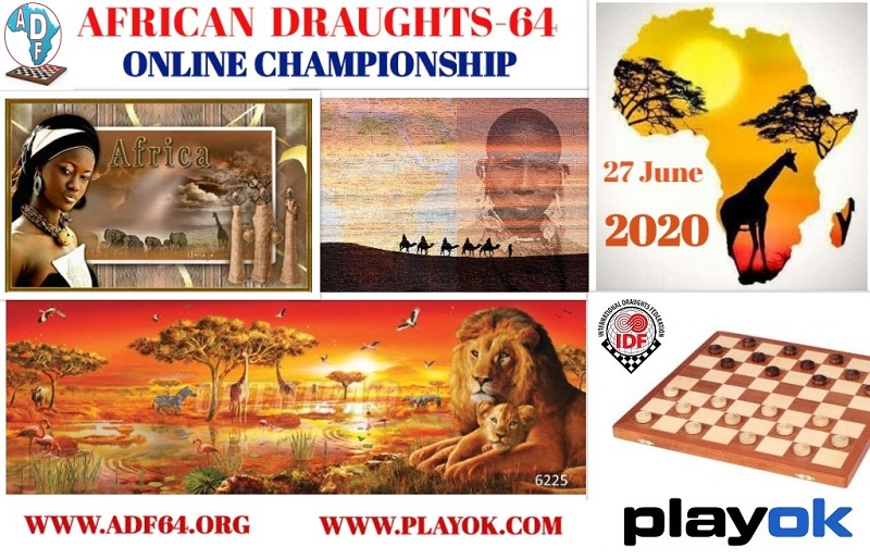 The First online African Draughts-64 Championship was held 27 June 2020 -  IDF